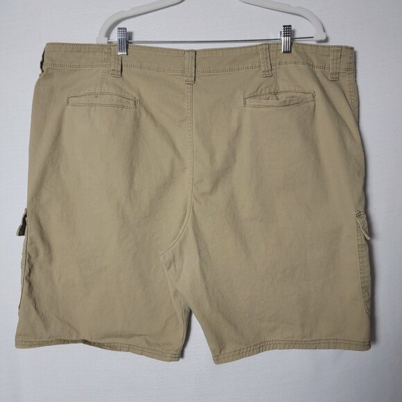 Wrangler Mens Cargo Shorts Sz 40 Relaxed Fit Flat Front Cotton Blend Khaki Tan - Picture 2 of 13